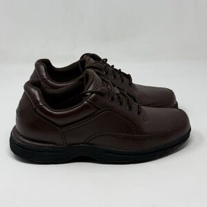 Rockport Eureka Walking Shoes Mens 8.5 M Brown Leather Lace Up Casual